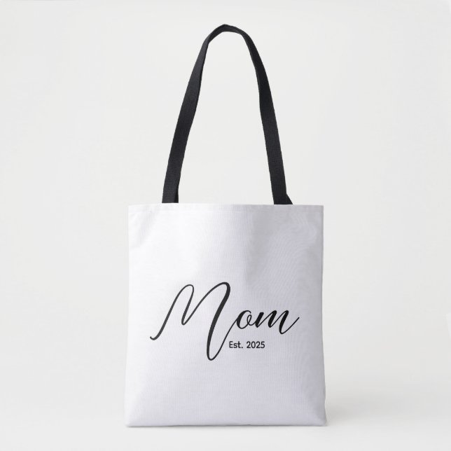 Mom Established New Mom Gift Tote Bag (Front)