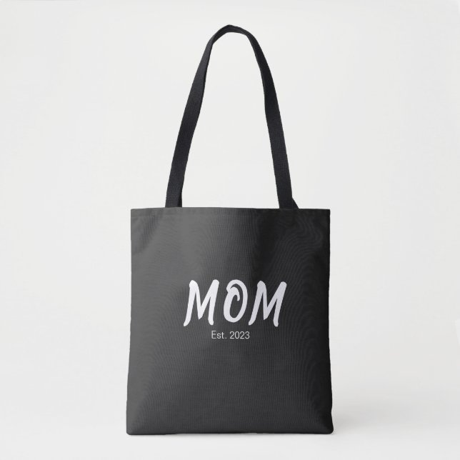 Mom Established New Mom Gift Tote Bag (Front)