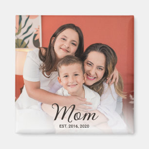 Mom Established Photo Gift Magnet