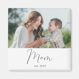 Mom Established Photo Gift Magnet