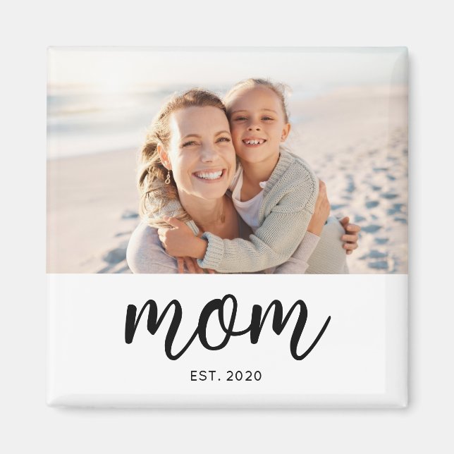 Mom Established Photo Gift Magnet (Front)