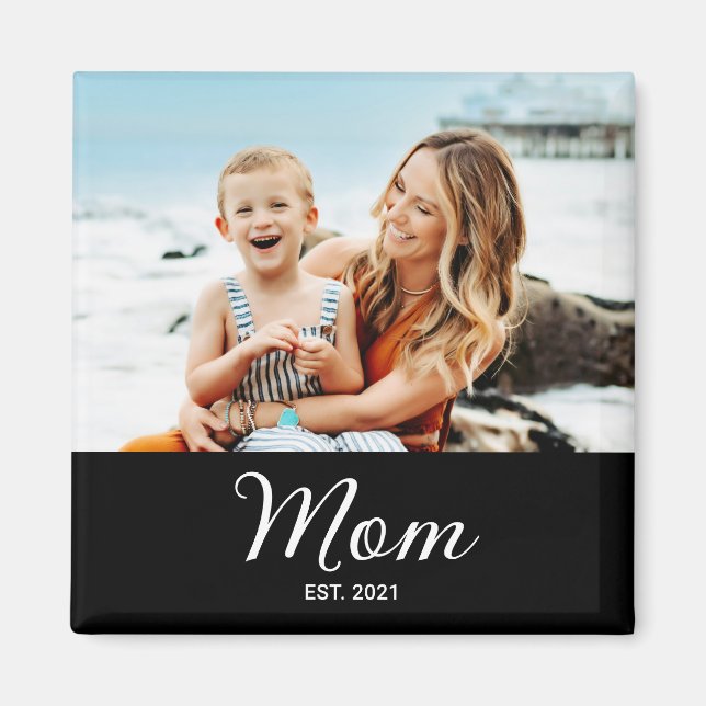 Mom Established Photo Gift Magnet (Front)