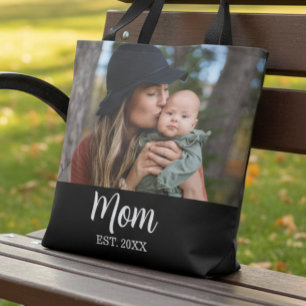 Mom Established Photo Mother's Day  Tote Bag