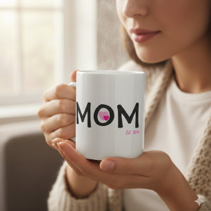 Mom Established Pink Nested Heart Mug