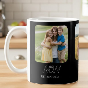 Mom Established Script 3 Photo   Coffee Mug