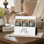 Mom Established Script 3 Photo White Plaque<br><div class="desc">Black & White Mom Established Script White 3 Photo Design. Replace the photos with your own of your kids and change the years to the years you became a mom. Created by Simply Farmhouse Press.</div>