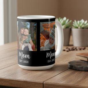 Mom Established Script Black 3 Photo  Coffee Mug