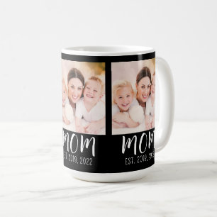 Mom Established Script Black 3 Photo  Coffee Mug