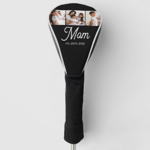 Mom Established Script Black 3 Photo Golf Head Cover
