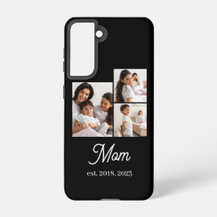 Mom Established Script Black 3 Photo Samsung Galaxy Case