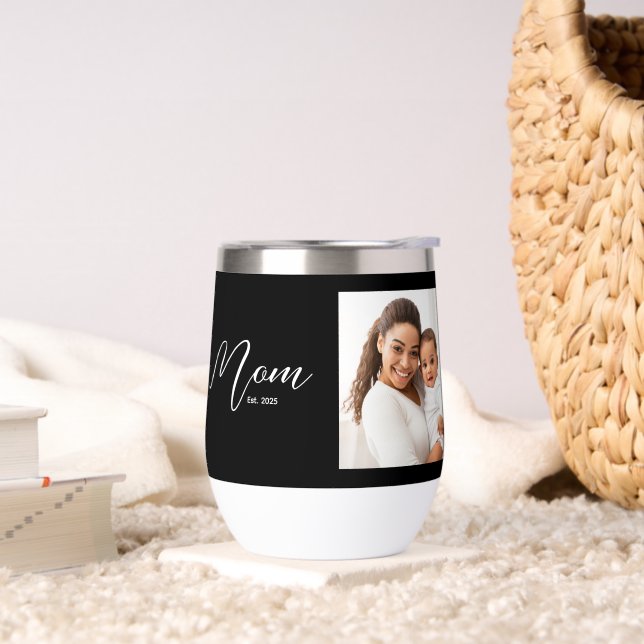 Mom Established Script Black Photo (Living Room)