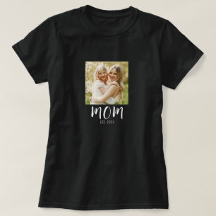 Mom Established Script Photo T-Shirt