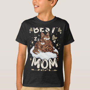 Mom Ever, Bengal Cat 2 Kittens, Mother's Day, Moth T-Shirt