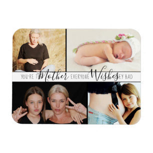 Mom Everyone Wants   Chic White Quote Family Photo Magnet