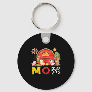 Mom Farm Cow Birthday Boy Matching Family Matching Key Ring