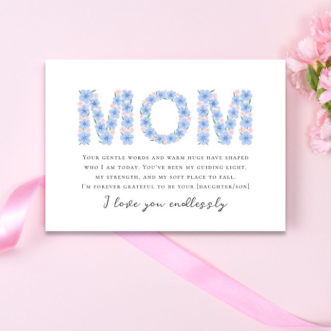 MOM Floral typography Elegant Mother's Day Card (Creator Uploaded)