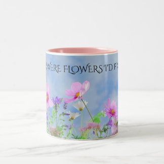 "MOM" flowers coffee two toned mug. Two-Tone Coffee Mug