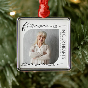 Mom Forever In Our Hearts Memorial Christmas Metal Tree Decoration
