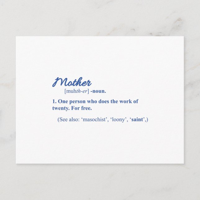 MOM FUNNY Happy Mothers Day Mum Cool Mum Postcard (Front)