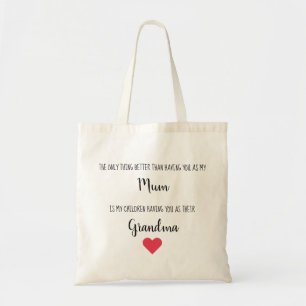 Mom Grandma Best Grandma Quote Tote Bag