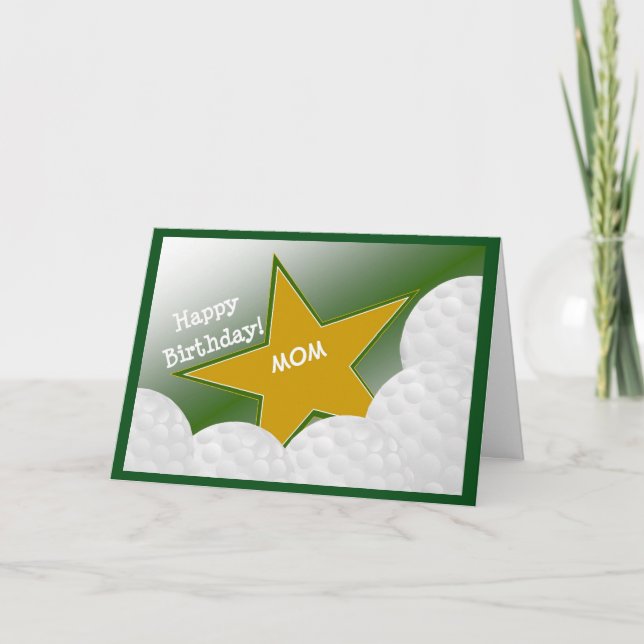 Mom - Happy Birthday Golf Loving Mother! Card (Front)