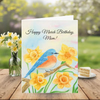 Mom Happy March Birthday Blue Bird 