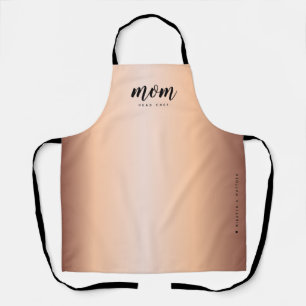 Mom Head Chef Faux Rose Gold Minimalist Apron