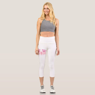 MOM Heart Footprint Capri Leggings