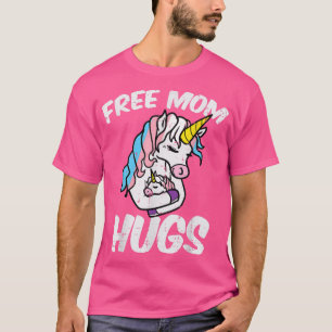 Mom Hugs Unicorn Transgender Trans Pride Flag Tran T-Shirt