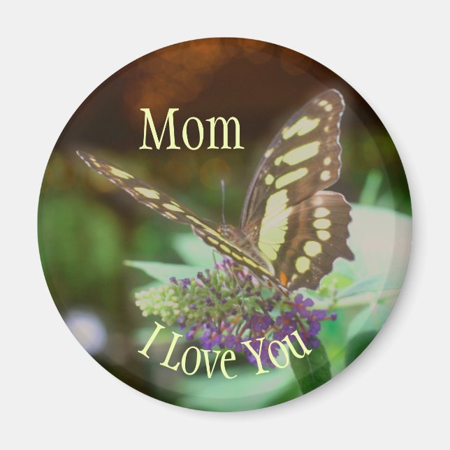 Mom I Love You Butterfly  Magnet (Front)