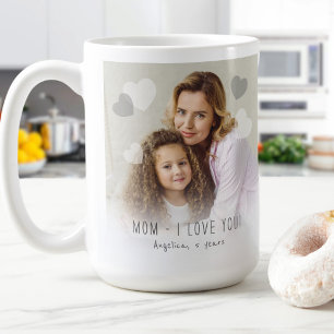Mom I love you Photo Hearts  Coffee Mug