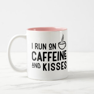 Mom "I Run on Caffeine & Kisses" Cute Mom Mug