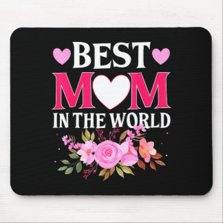 Mom in the world mommy floral mother's day cute mo mouse mat