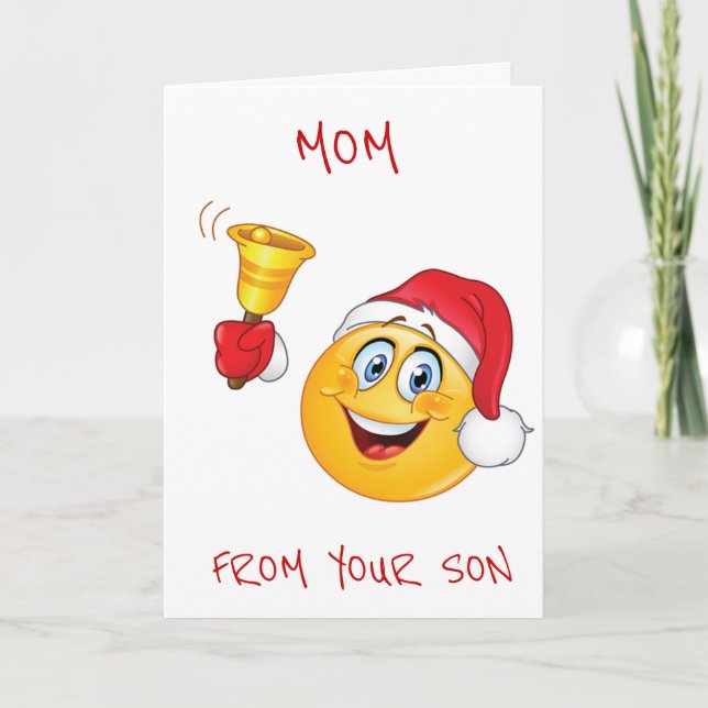 MOM IS BEST GIFT EVER **CHRISTMAS EMOJI** HOLIDAY CARD (Front)