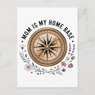 Mom Is My Home Base Invitation Postcard