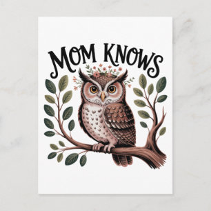 Mom Knows Announcement Postcard