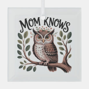Mom Knows﻿ Glass Tree Decoration