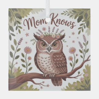 Mom Knows Glass Tree Decoration