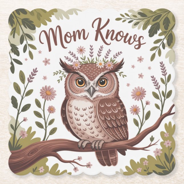 Mom Knows Paper Coaster (Front)