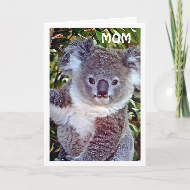 MOM="KOALA BIRTHDAY GREETINGS" CELEBRATE YOUR DAY! CARD (Front)