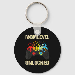 Mom Level Unlocked Funny New Mother Gamer Mothers  Key Ring