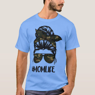 Mom Life Camouflage Ribbon, Military Veteran Match T-Shirt
