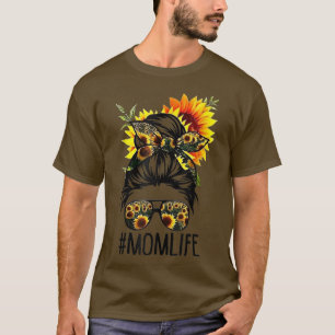 Mom Life Sunflower Floral Ribbon, Matching Family T-Shirt