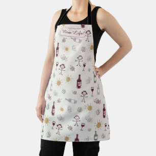 Mom Life Wine Vibe Personalized Apron