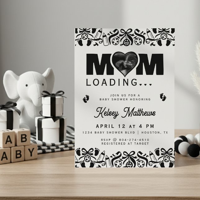 Mom Loading Ultrasound Photo Baby Shower Invitation (Mom Loading Ultrasound Photo Baby Shower Invitation
)