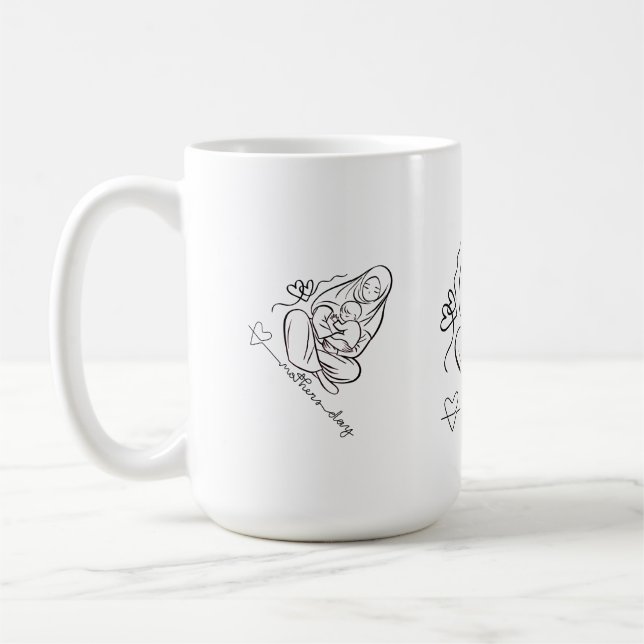 Mom Love T-shirt Beautiful Design Coffee Mug (Left)