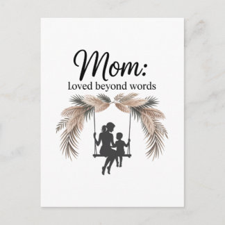 Mom Loved Beyond Words Announcement Postcard