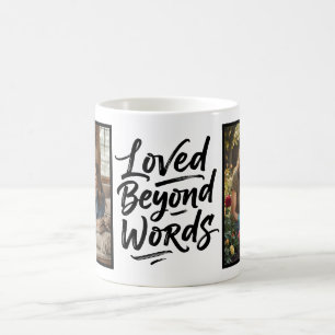 Mom Loved Beyond Words Custom 2 Photo Minimalist Coffee Mug