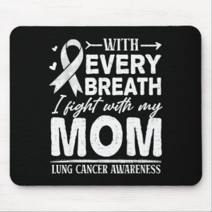 Mom Lung Cancer Awareness White Ribbon Family Supr Mouse Mat
