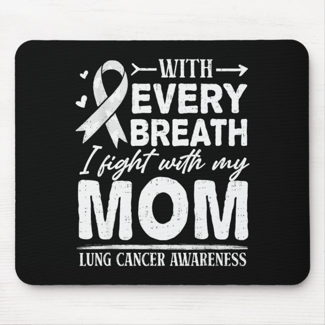 Mom Lung Cancer Awareness White Ribbon Family Supr Mouse Mat (Front)